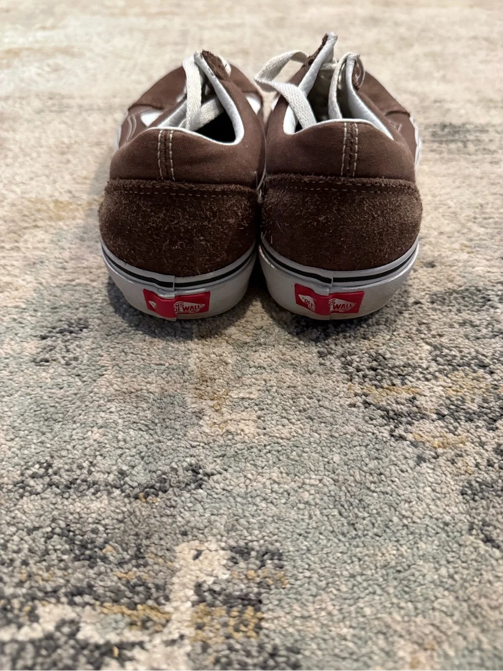 Vans Women's Brown Suede Old Skool Sneakers with White Stripe